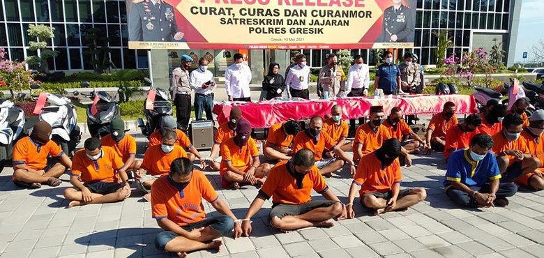 Polres Gresik Ungkap 20 Kasus Kriminal, Korban Didominasi Anak di Bawah Umur