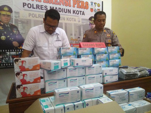 Polresta Madiun Sita 12 Ribu Masker Dijual 10 Kali Lipat Harga Normal
