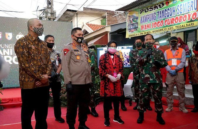 Kampung Tangguh Semeru Wani Jogo Suroboyo Efektif Tekan Positif Covid-19