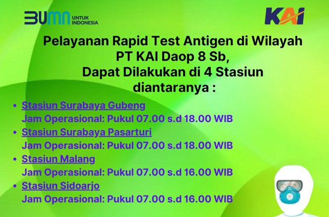 Penumpang Kereta Api Wajib Tunjukkan Hasil Rapid Test Antigen