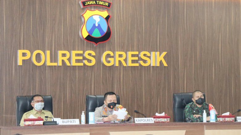 Rakor Operasi Ketupat Semeru 2021, Kapolres Gresik Ingatkan Kesehatan Petugas