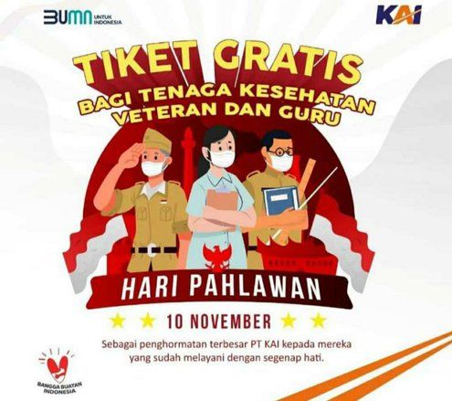 Daop 8 Sediakan 2.206 Tiket Gratis Naik KA untuk Guru, Nakes, dan Veteran