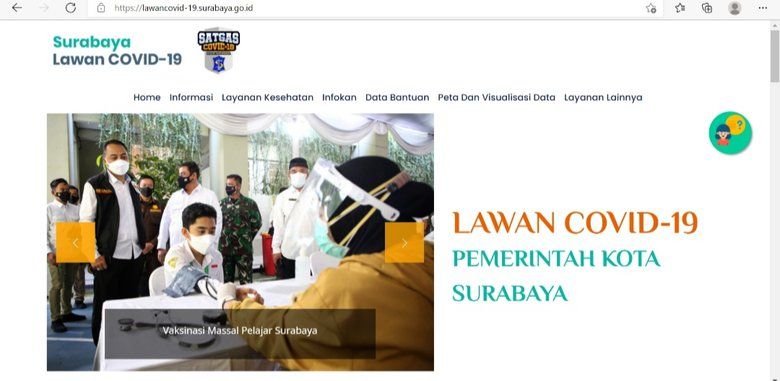 Website LawanCovid-19 Permudah Warga Surabaya Pantau Jadwal Vaksin
