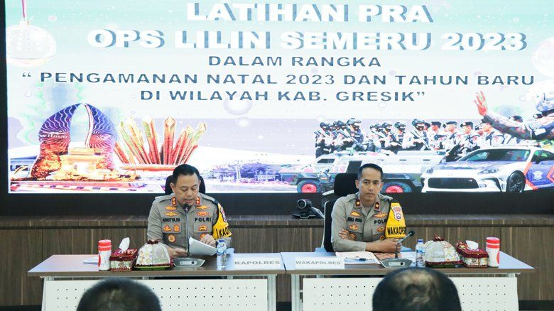 Amankan Natal dan Tahun Baru, Polres Gresik Gelar Pra Operasi Lilin Semeru 2023