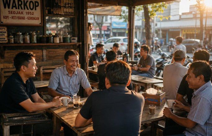 Warung Kopi Tetap Bertahan di Tengah Tren Kafe Modern