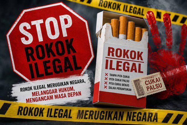 Aparat Gabungan Razia Rokok Ilegal di Pasaran Madiun