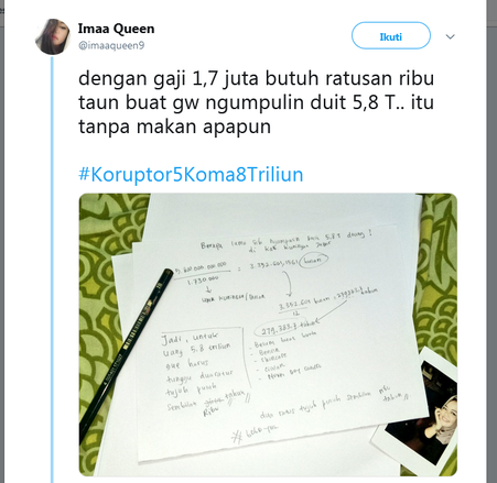 Korupsi Rp5,8 Triliun Bupati Kotawaringin Jadi Trending Topik Twitter
