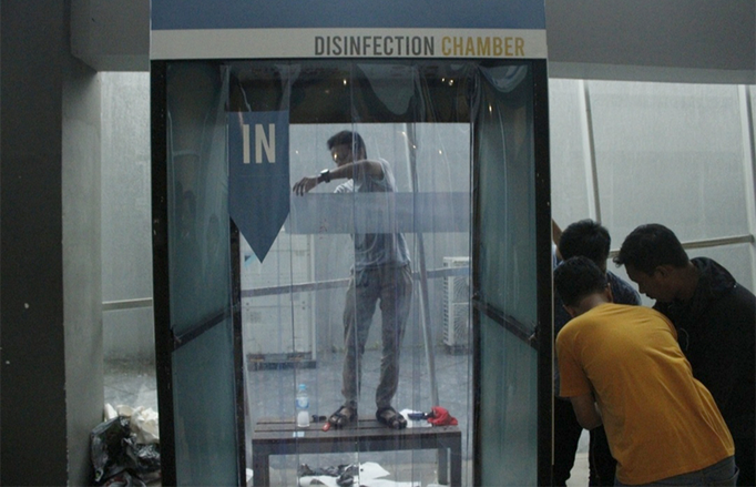 Cegah Covid-19, S<em>anitizer Chamber</em> Dipasang di Berbagai Fasilitas Umum di Surabaya