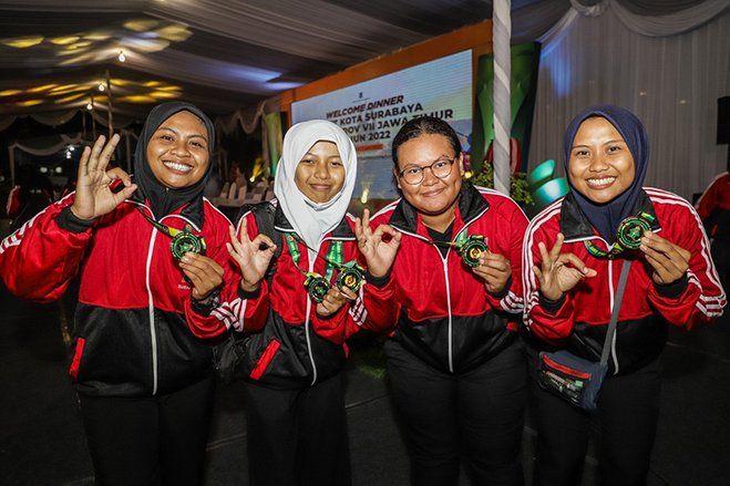 Pemkot Surabaya Sambut Pahlawan Olahraga Porprov VII Jatim di Halaman Balai Kota