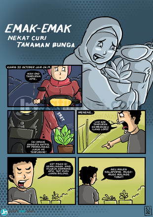 Emak-emak Curi Bunga