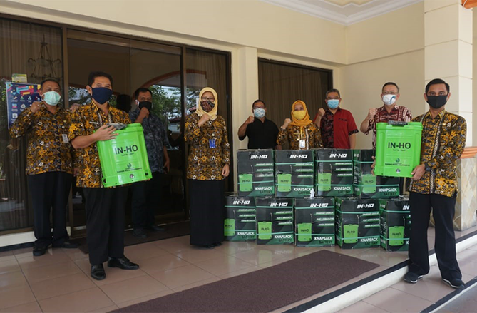 Bamag Kota Mojokerto Beri Bantuan Alat Penyemprot Disinfektan Untuk Pemkot