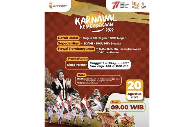 Semarak HUT RI ke-77, Pemkot Mojokerto Sabtu Besok Gelar Festival Karnaval