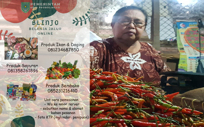 Tekan Sebaran Covid-19 , Pasar Tradisional Kota Probolinggo Buka Layanan Belanja Online