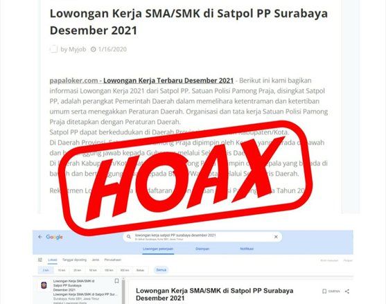 Informasi Lowongan Kerja Satpol PP Surabaya, Hoaks!