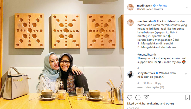 Positif Narkoba, Akun Instagram Medina Zein Diserbu Warganet