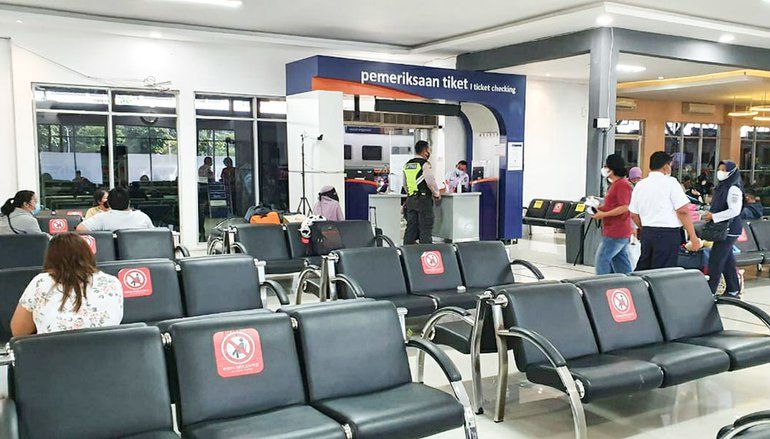 Pasca Plafon Ambruk, Pelayanan GeNose C19 Stasiun Surabaya Pasarturi Tetap Berjalan