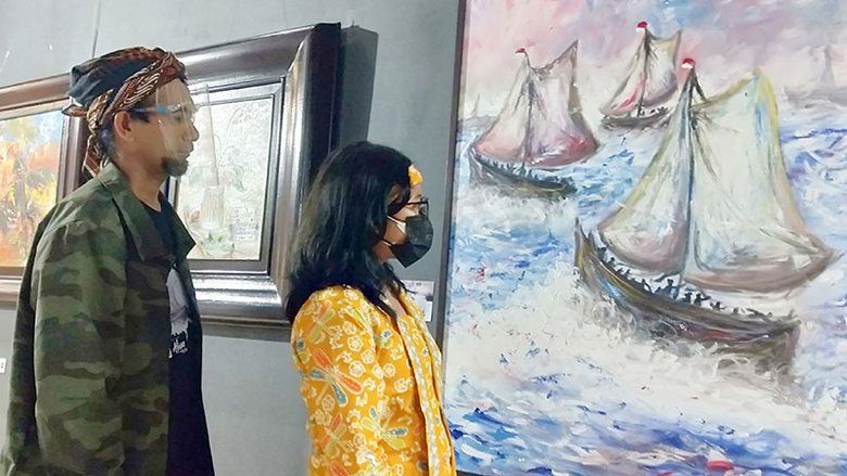 Kartika Affandi Beri Apresiasi Pameran Tunggal Aliya di Gresik