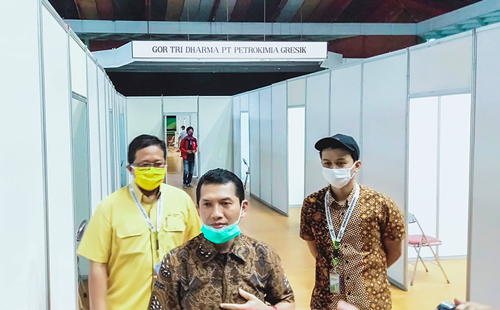 Antisipasi Gangguan Covid-19 Pada Produksi, Petrokimia Sulap GOR Jadi Ruang Isolasi 