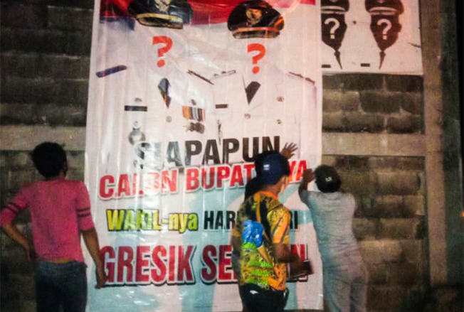 Inginkan Wabup Gresik dari Wilayah Selatan, Warga Pasang Puluhan Baliho