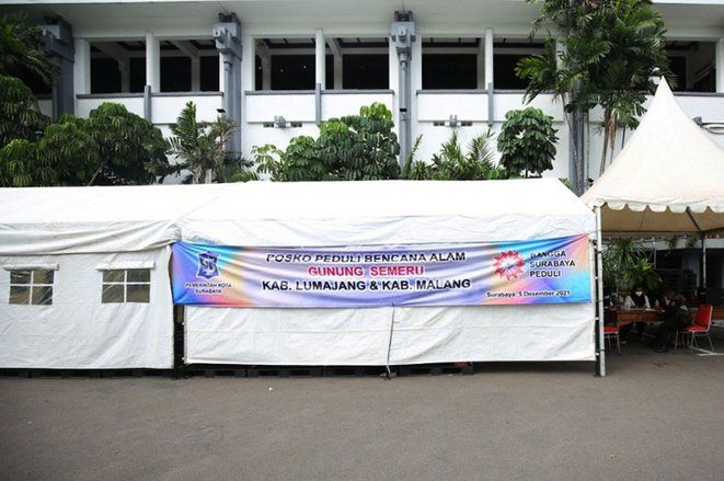 Posko Peduli Erupsi Gunung Semeru di Balai Kota Surabaya Siap Salurkan Bantuan Uang atau Barang