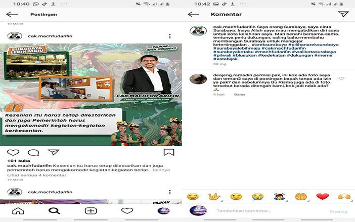 Foto yang Diprotes Pelajar Hilang di Akun Instagram Machfud