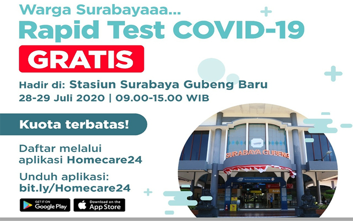 KAI Gelar Rapid Test Gratis Selama Dua Hari