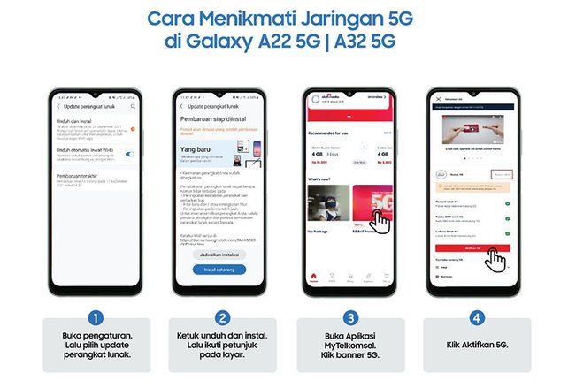 Update Software, Samsung Galaxy A22 dan A32 Kini Terkoneksi Jaringan Telkomsel Hyper 5G 