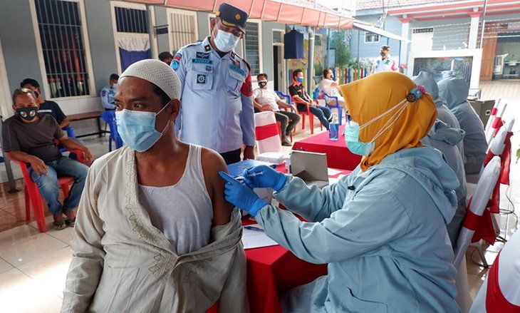 550 WBP di Lapas Sidoarjo Dapat Jatah Vaksin Dosis Pertama