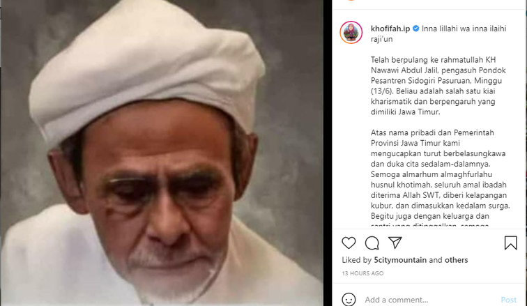 KH Nawawi Abdul Jalil Wafat, Khofifah Ajak Masyarakat Sejenak untuk Berdoa