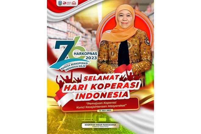 Harkopnas ke-76, Gubernur Khofifah Dorong  Koperasi Naik Kelas Tingkatkan Kesejahteraan Masyarakat