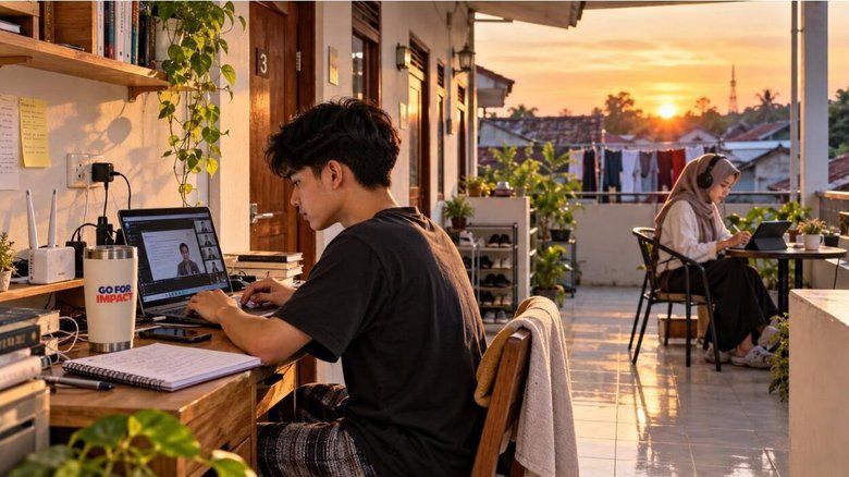 Kamar Kos Kini Juga Jadi Ruang Kerja Digital