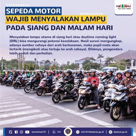 Lampu Motor Wajib Nyala di Siang Hari, Ini Alasannya
