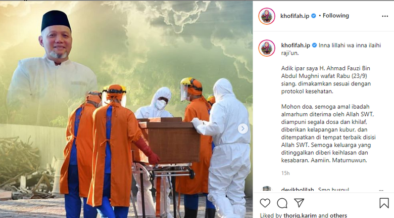 Adik Ipar Gubernur Jatim Khofifah Meninggal Karena Covid-19