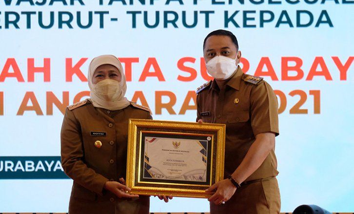 10 Kali Berturut-turut Raih Opini WTP, Pemkot Surabaya Terima Penghargaan dari Pemerintah Pusat