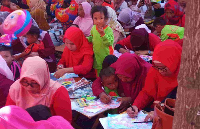 1.198 Murid Paud di Kecamatan Karangbinangun Lamongan Adu Ketrampilan Mewarnai
