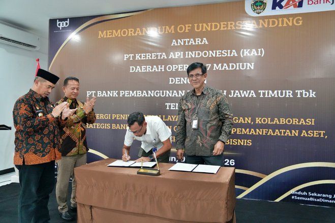 KAI Daop 7 dan Bank Jatim Jajaki Peluang Bisnis Baru di Madiun