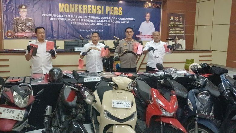 Polda Jatim Ungkap 195 Kasus Kejahatan 3C Selama Juni 2026, Total 222 Tersangka Diamankan