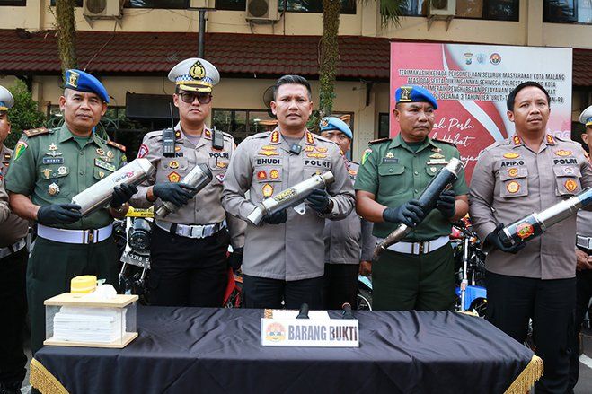 Razia Balap Liar, Polresta Malang Sita 167 Unit Sepeda Motor Knalpot Brong