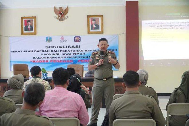 Ciptakan Lingkungan Aman, Satpol PP Jatim dan Pemkot Mojokert Bentuk Kader Penegak Hukum 
