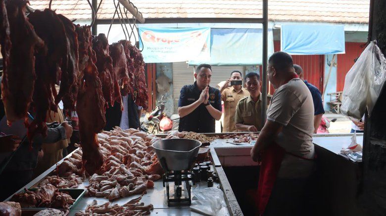 Harga Daging Sapi dan Ayam Naik, Satgas Pangan Pantau Pasar Mojosari