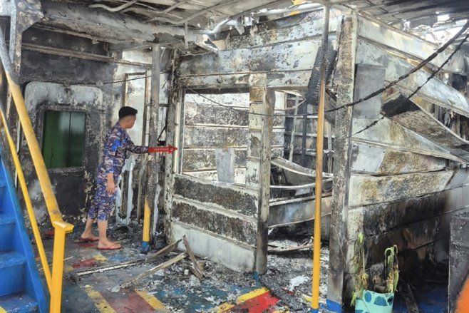 KMP Bontang Terbakar Saat Lego Jangkar di Perairan Ketapang Banyuwangi