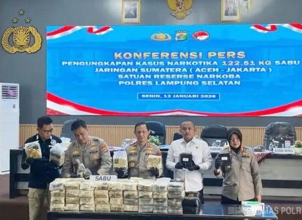 Dikirim ke Jakarta, Sabu 122,5 Kg Sabu Disembunyikan di Truk Pengangkut Jengkol