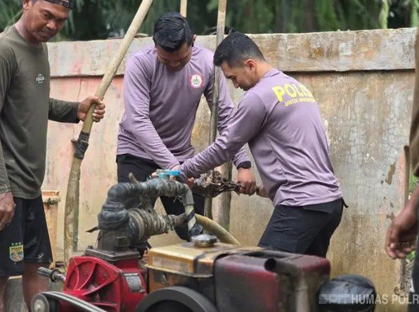 Menjelang Ramadan, Mahasiswa STIK Lemdiklat Polri Bangun 12 Sumur Bor di Aceh