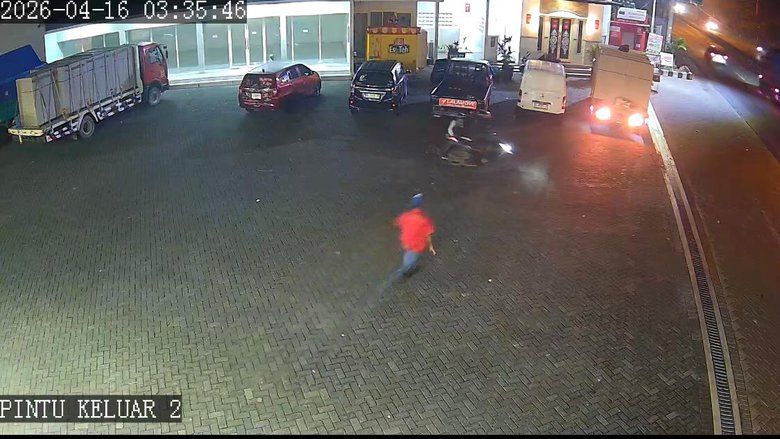 Terekam CCTV, Percobaan Pencurian di SPBU Jatipasar Mojokerto Digagalkan Petugas