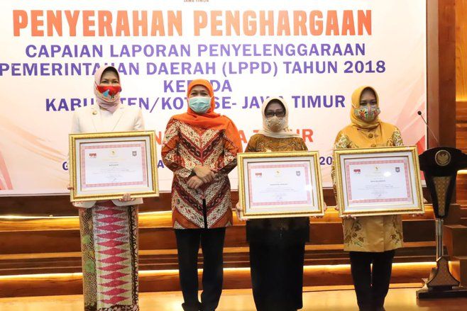 Kota Mojokerto Raih Penghargaan LPPD Peringkat Dua Kategori Kota se-Jatim