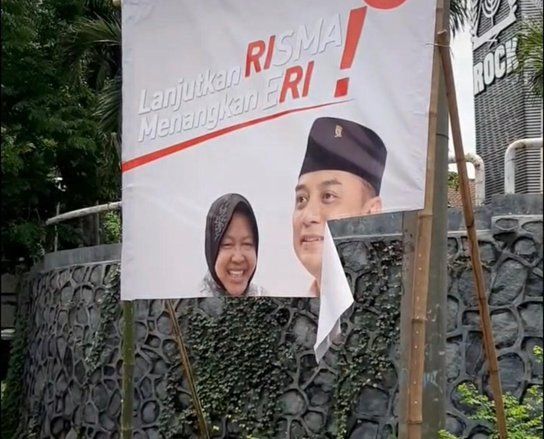 Baliho-Spanduk Eri dan Armuji Dirusak