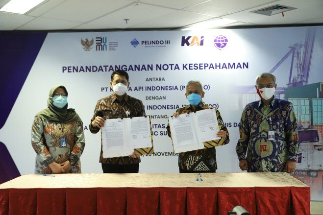 Pelindo III dan KAI Kerjasama Pemanfaatan Jalur Laut dan Darat