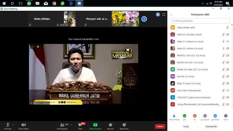 Di Tengah Pandemi, Wafa Gelar Indonesia Mengaji Bersama Wagub Jatim
