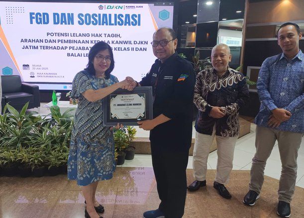 PT Anugerah Lelang Indonesia Raih Penghargaan dari DJKN Jatim