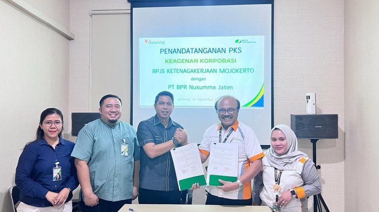 Perluas Layanan, BPJS Ketenagakerjaan Jombang Wahid Hasyim Gandeng PT BPR Nusumma Jatim